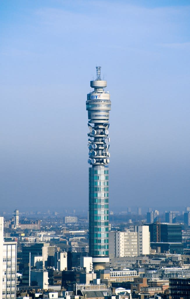 The BT Tower looms over the London skyline. Getty Images