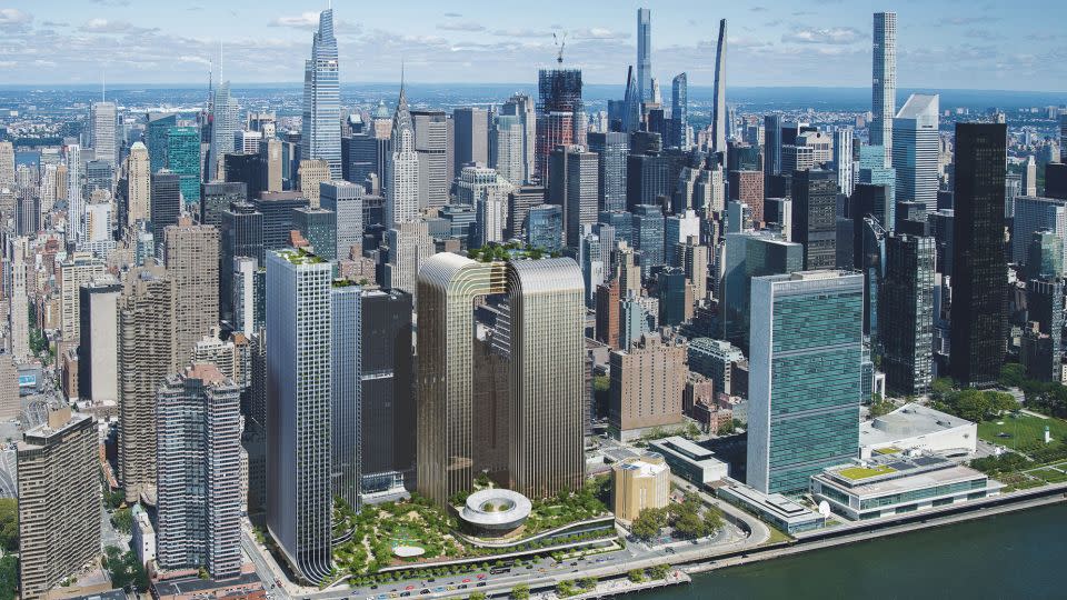 The development is set to occupy a 6.7-acre plot next to the East River in Midtown Manhattan. - Bjarke Ingels Group