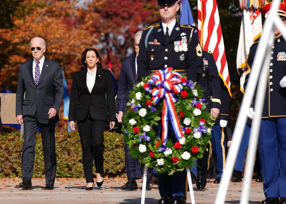 President Biden Visits Arlington National Cemetery On Veterans Day (Bonnie Cash / Bloomberg via Getty Images)