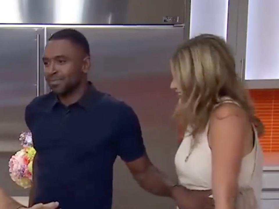 Justin Sylvester moved Jenna Bush Hager away from him on the ‘Today’ show (YouTube)