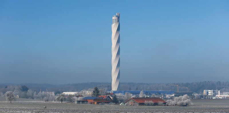 FILE PHOTO: Thyssenkrupp's elevator test tower is pictured in Rottweil