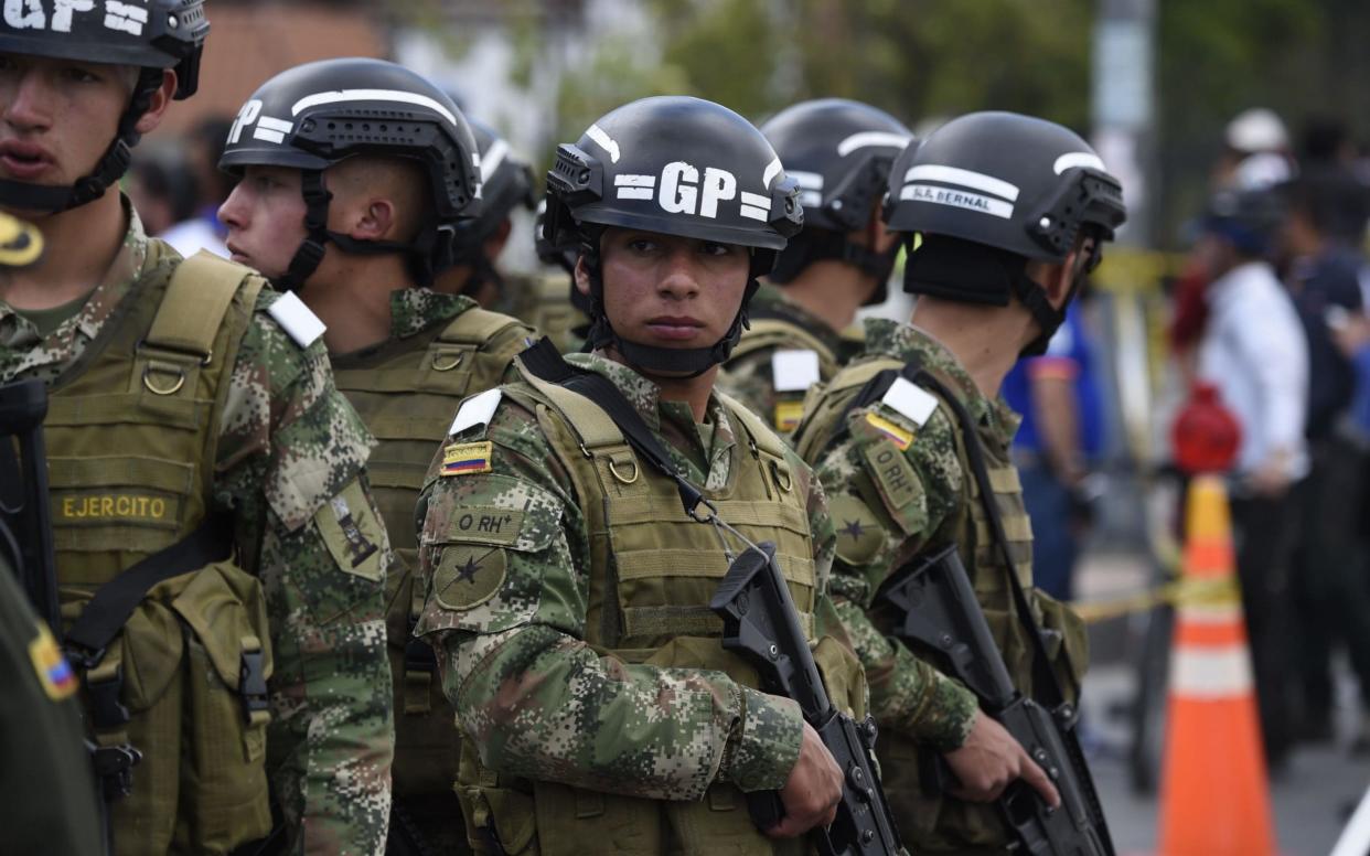 The attack on the police cadet training academy harks back to the worst days of Bogota's violence - AFP