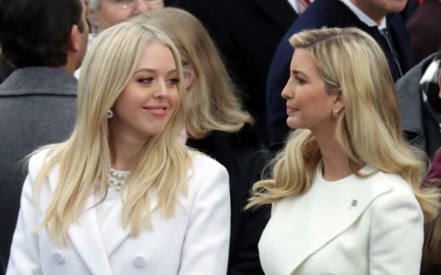 WASHINGTON, DC – JANUARY 20: (L-R) Tiffany Trump and Ivanka Trump arrive on the West Front of the U.S. Capitol on January 20, 2017 in Washington, DC. In today’s inauguration ceremony Donald J. Trump becomes the 45th president of the United States. (Photo by Chip Somodevilla/Getty Images)