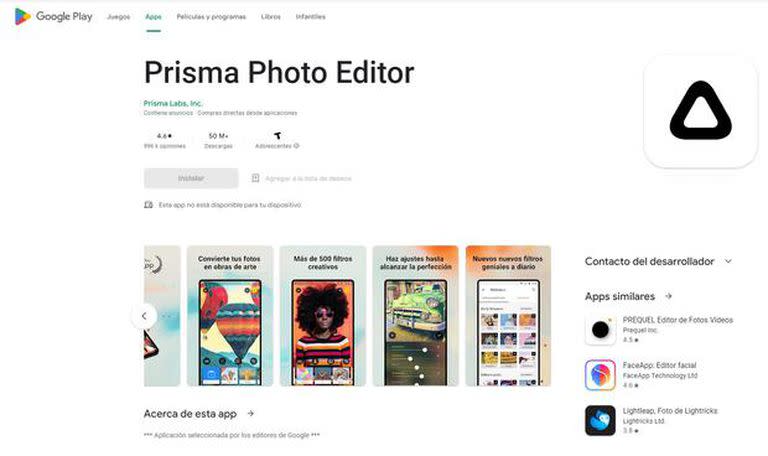 La herramienta del brillo es la que más se destaca en Prisma Photo Editor