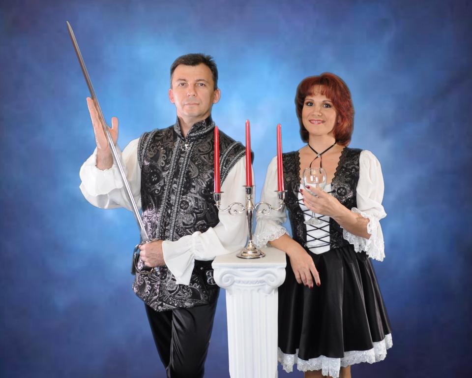 Serge Sergeev and Aurika Annaeva perform a crystal balance act during the 2023 Summer Circus Spectacular
