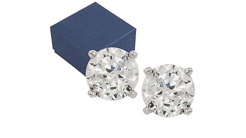 These diamond-looking earrings look like the real thing.