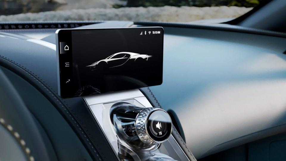 PHOTO: The car's single screen is completely hidden from view unless drivers request it. (Bugatti )