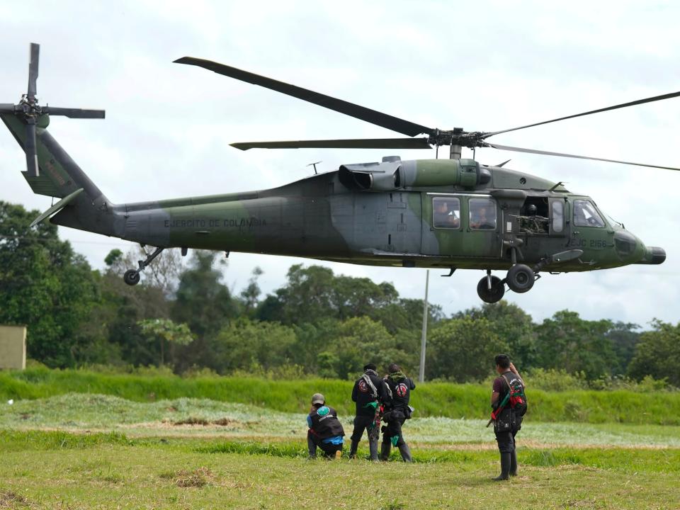 Helicopter takes off with rescued Indigenous