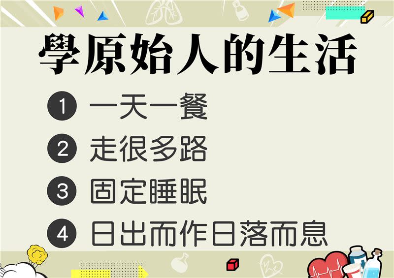 養生就是過「原始人的生活」（圖／翻攝自《奕起聊健康》）