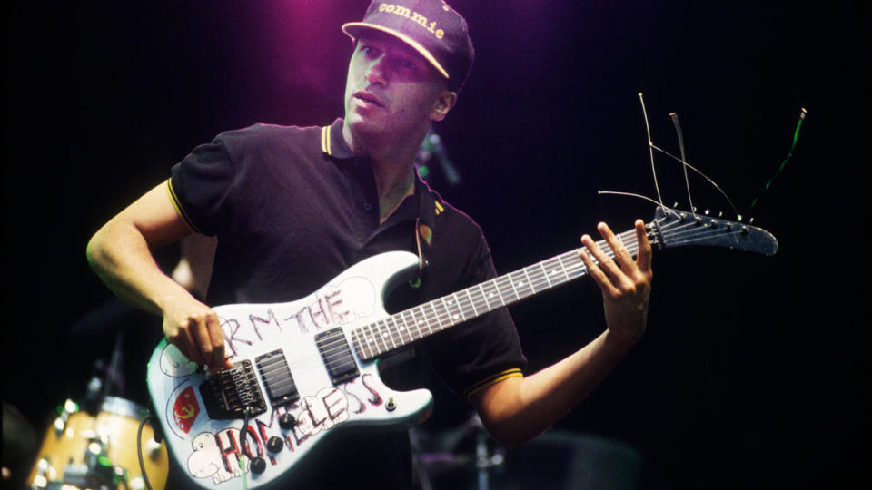 Rage Against The Machine, Tom Morello, Pinkpop Festival, Landgraaf, Holland, 27 May 1996.