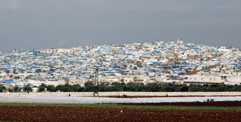 A general view of the AAtmah IDP camp, located near the border with Turkey