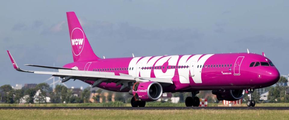 VIJFHUIZEN, THE NETHERLANDS - June 20, 2018: Icelandic WOW Air Airbus A321-200 with registration TF-NOW  just landed on runway 18R (Polderbaan) of Amsterdam Airport Schiphol.