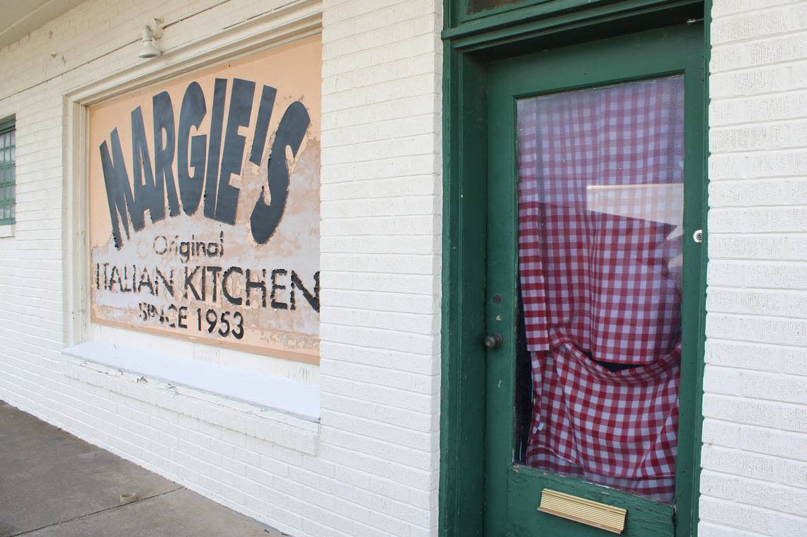 Details of the red and white checkered accents that Gigi Howell loved about the original restaurant will be represented by napkins in the gingham pattern when the restaurant opens.