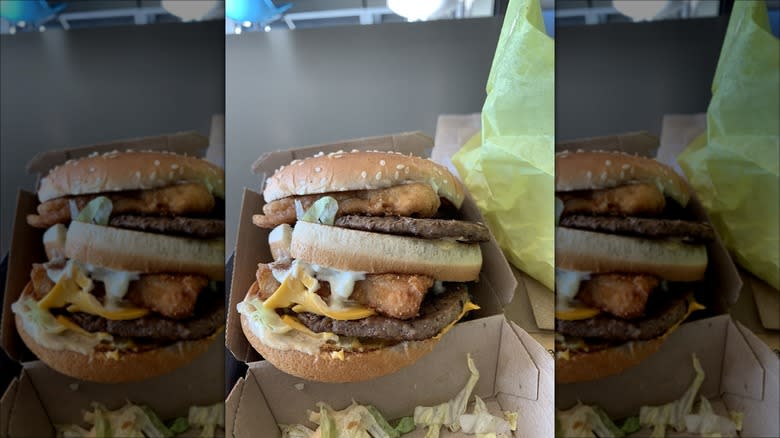 McDonald's Land, Air & Sea Burger in box