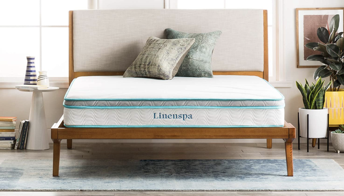 the linenspa mattress on a bed