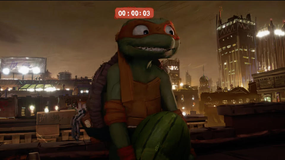 Michelangelo in Teenage Mutant Ninja Turtles: Mutant Mayhem