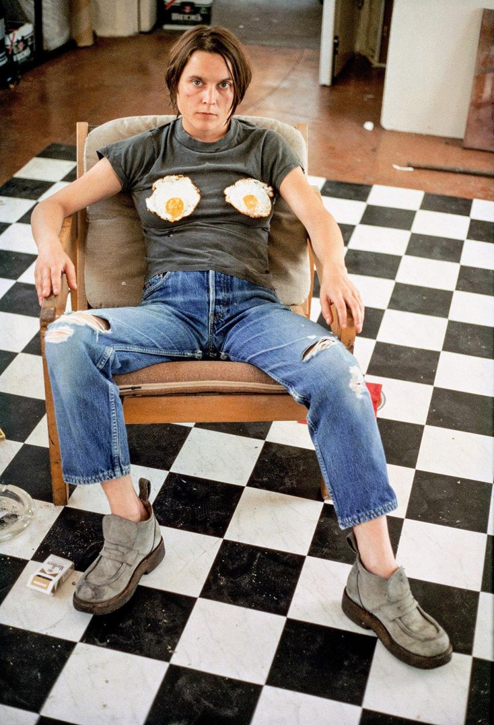 Sarah Lucas, ‘Self Portrait with Fried Eggs’, 1996. The egg is a common motif in feminist art, often as a visual eponym for the female body itself, and to explore everything from sexism and eroticism to themes of oppression and liberation. (Courtesy of Sarah Lucas and Sadie Coles HQ)