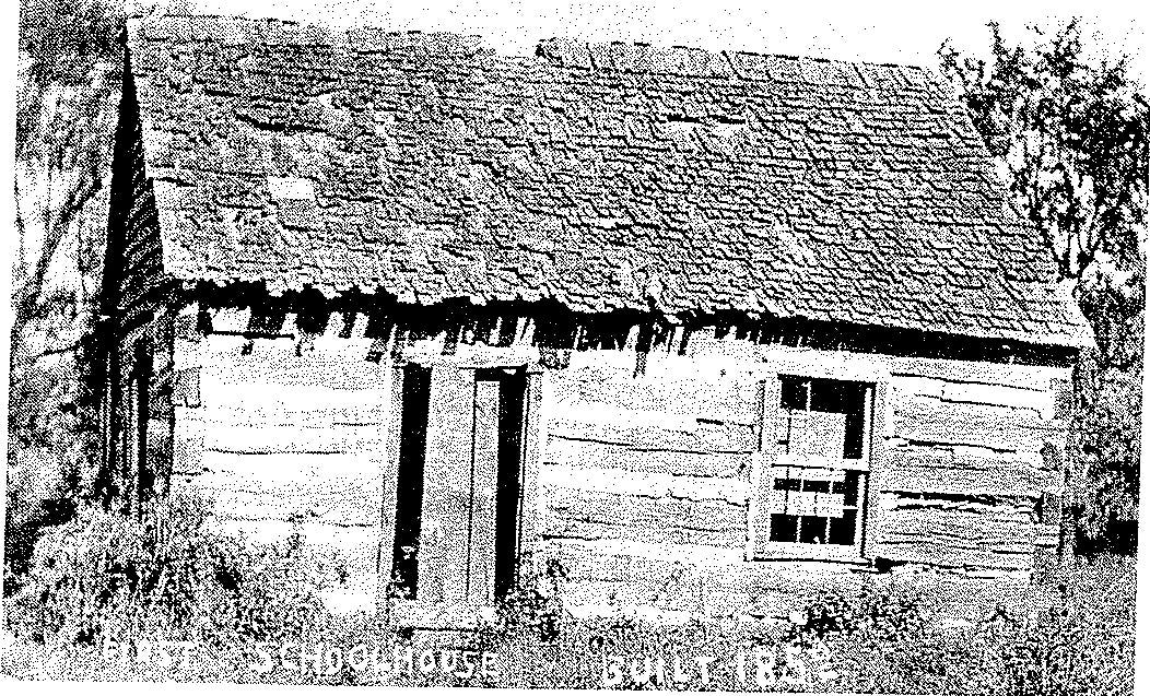 The first schoolhouse in Des Moines Township, built in 1852.