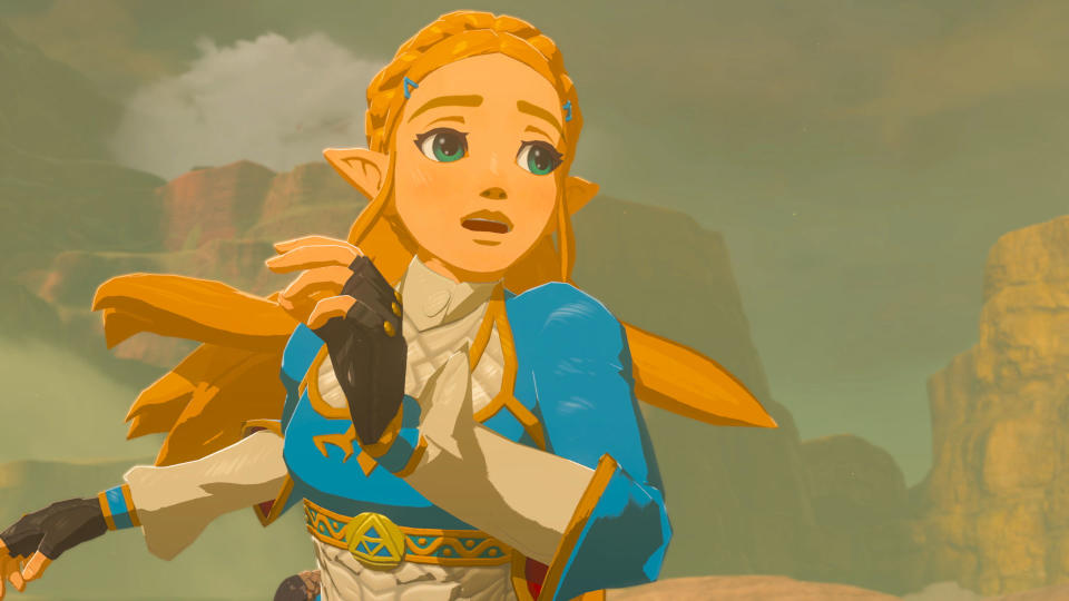 Zelda running in Breath of the Wild