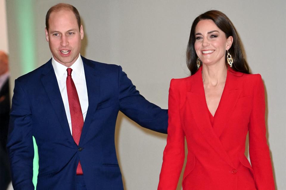 Britain's Prince William, Prince of Wales (L) and Britain's Catherine, Princess of Wales attend a pre-campaign launch event, hosted by The Royal Foundation Centre for Early Childhood, at BAFTA in central London on January 30, 2023.