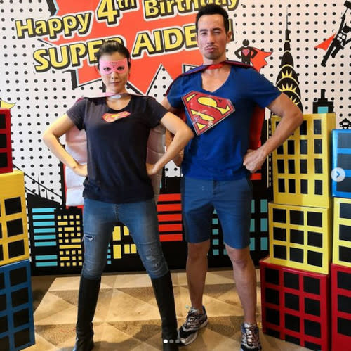 Moses and Aimee were not afraid to be kooky to celebrate the superhero theme of their eldest son's birthday, a few years ago.