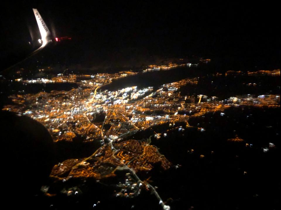 Flying high: a Ryanair Boeing 737 over Belfast (Simon Calder )