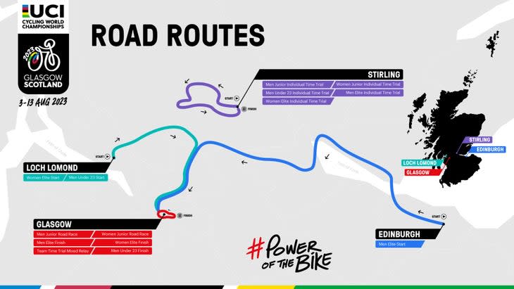 Routes confirmed for 2023 UCI Road World Championships in Glasgow