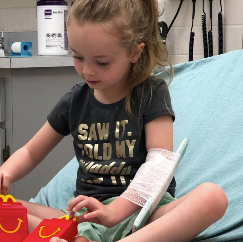 The little girl made a full recovery in hospital. Photo: Facebook/ Jessica Griffin