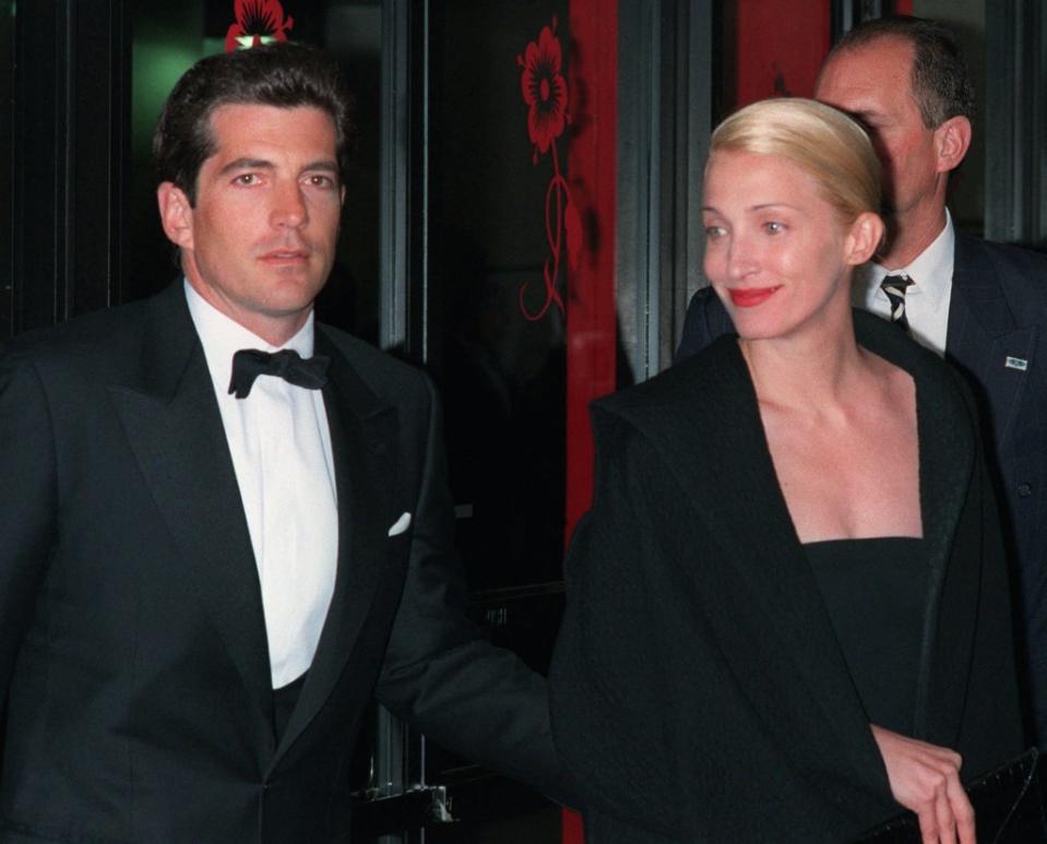 John F. Kennedy Jr. and his wife, Carolyn Bessette-Kennedy, arrive at the Minskoff Theatre on April 6, 1998. AP Photo