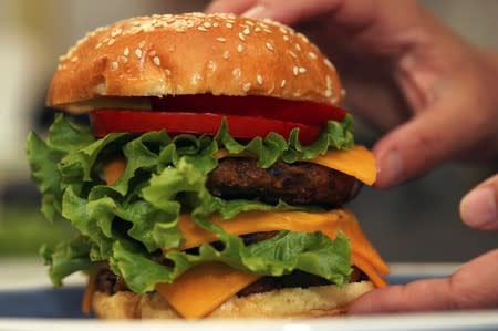 Plant-based burger at Burcon's alternative meats protein lab in Winnipeg