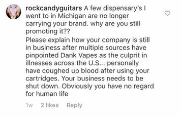 Black-market weed vape company linked to lung crisis is verified on Instagram