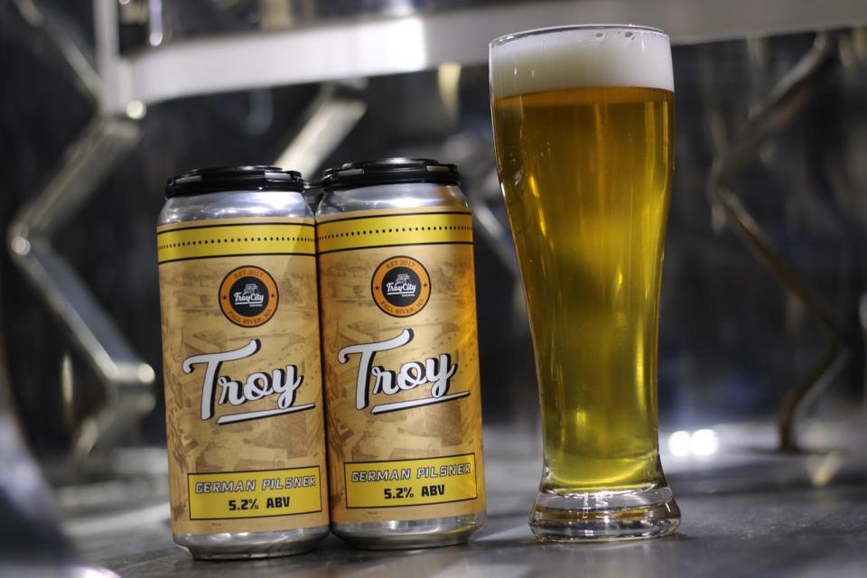 Troy, a German pilsner, is Troy City Brewing's flagship beer and its most popular.