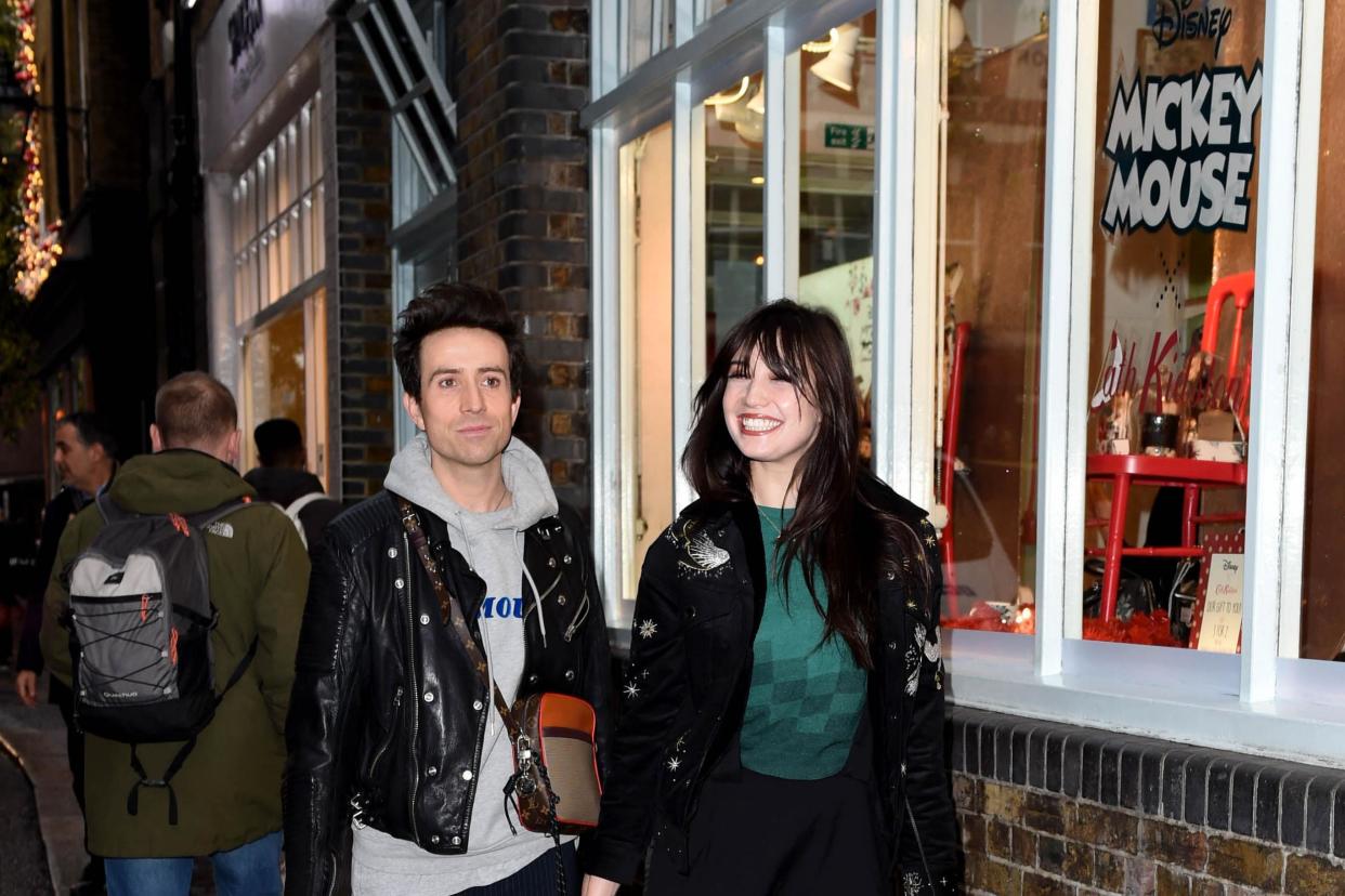 Daisy Lowe and Nick Grimshaw leave Cath Kidston in Covent Garden: i-Images