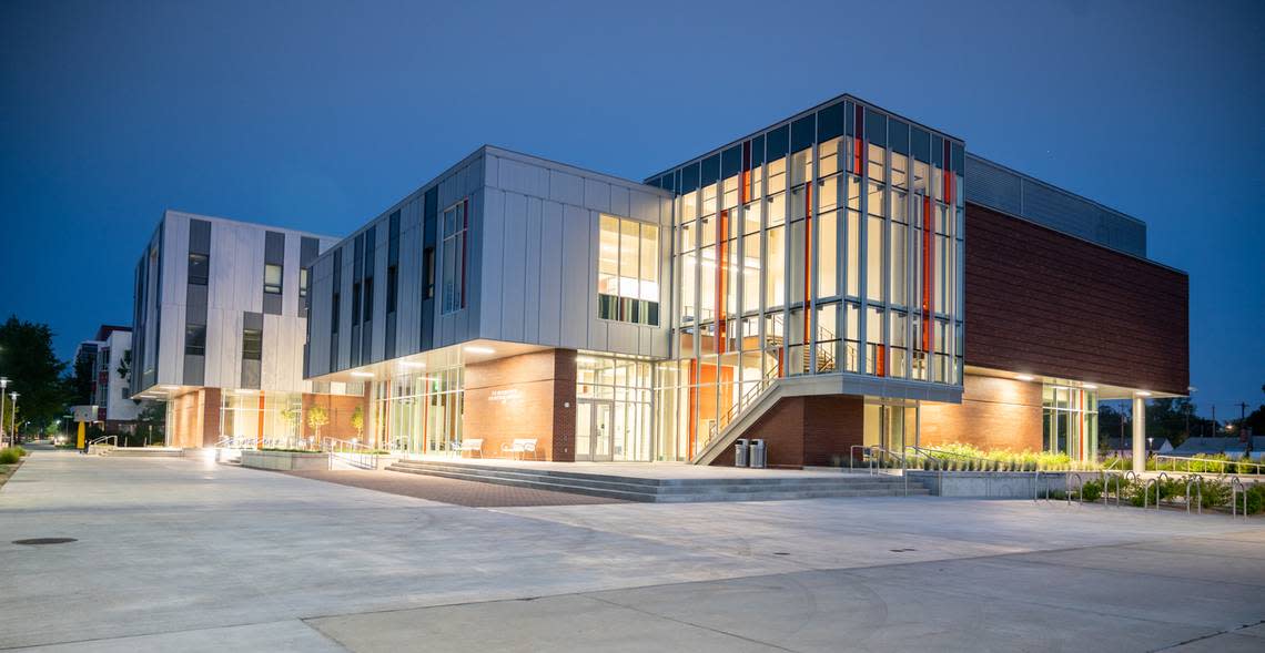 The Micron Center for Materials Research building, shown here, is the most recent academic buiding on the Boise State campus. It opened in 2020.