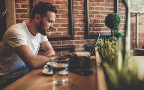 A digital nomad. No beanbag, though - Credit: getty