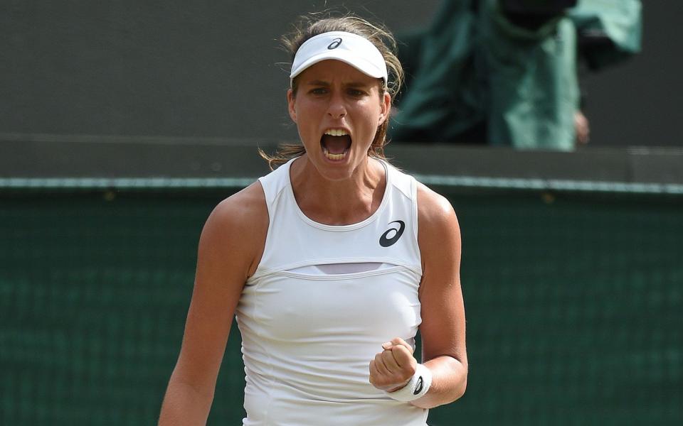 Johanna Konta is into the last 16 - AFP