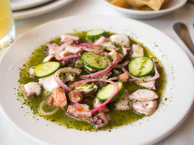 Daniel Gritzer Octopus aguachile at Contramar in Mexico City.