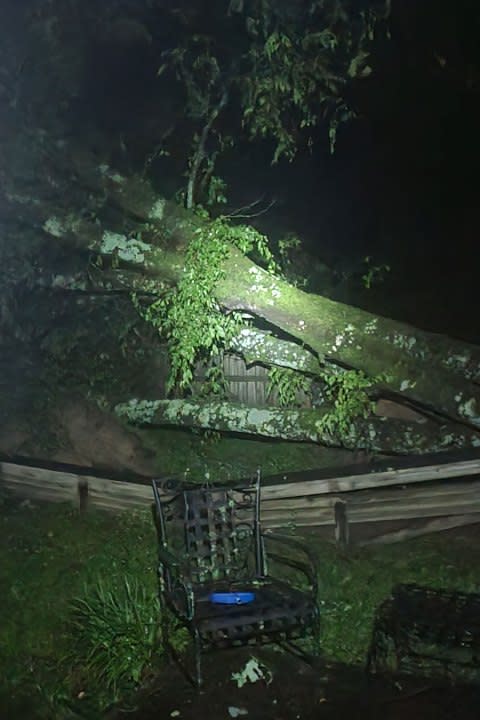 Images of damage near Shady Heights Road and Catherine Heights Road in Hot Springs from Jessica LeAnn Johnson