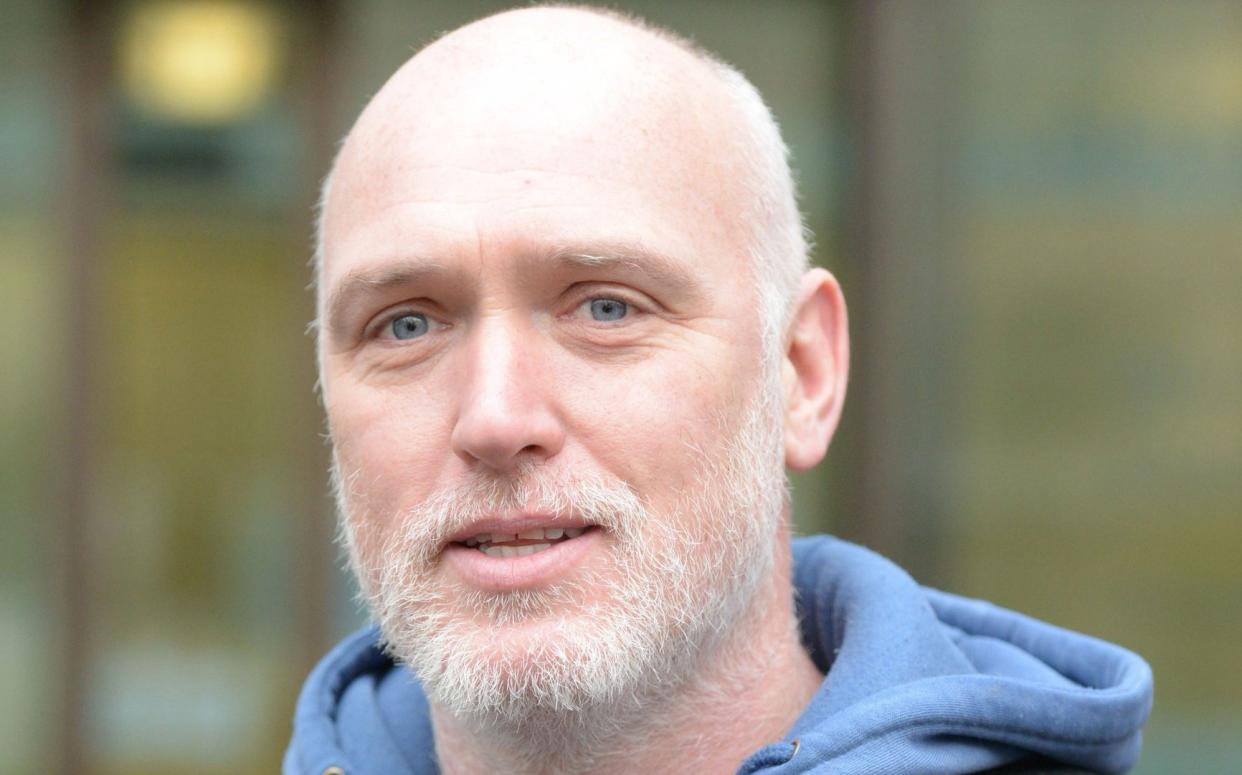 Tree surgeon Benjamin Atkinson, 43, arrives at Westminster Magistrates' Court in London after climbing Big Ben during an Extinction Rebellion demonstration last October - PA