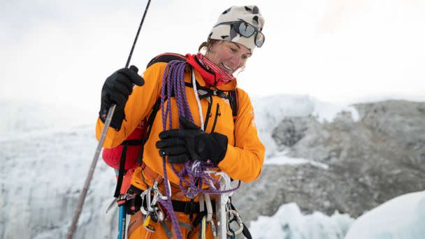 PHOTO: Hilaree Nelson, an epic ski mountaineer who made a career climbing the world's biggest peaks, died on Manaslu in Nepal in an avalanche. (Nick Kalisz/The North Face)