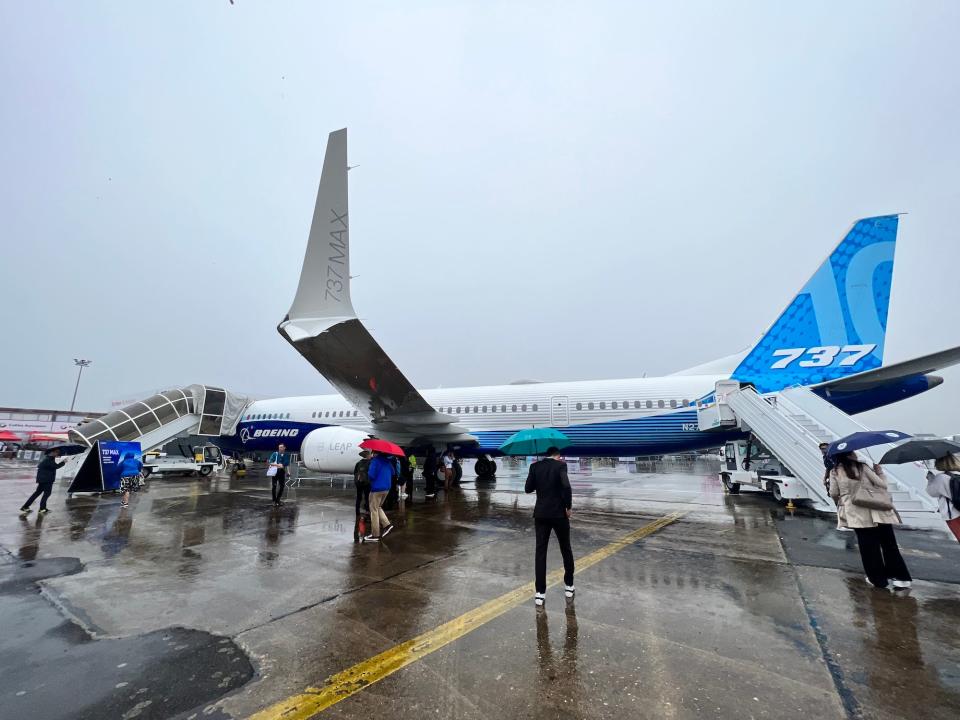 The 737 MAX 10 at the airshow in Paris.