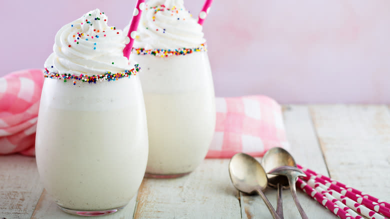 milkshakes with rainbow sprinkles