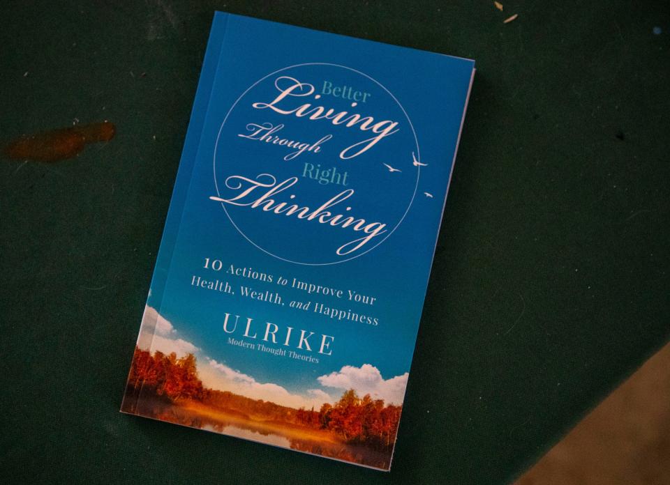 ÒBetter Living Through Right Thinking,Ó a book by Ulrike, is seen at her home in Palm Springs, Calif., Wednesday, Sept. 21, 2022. 