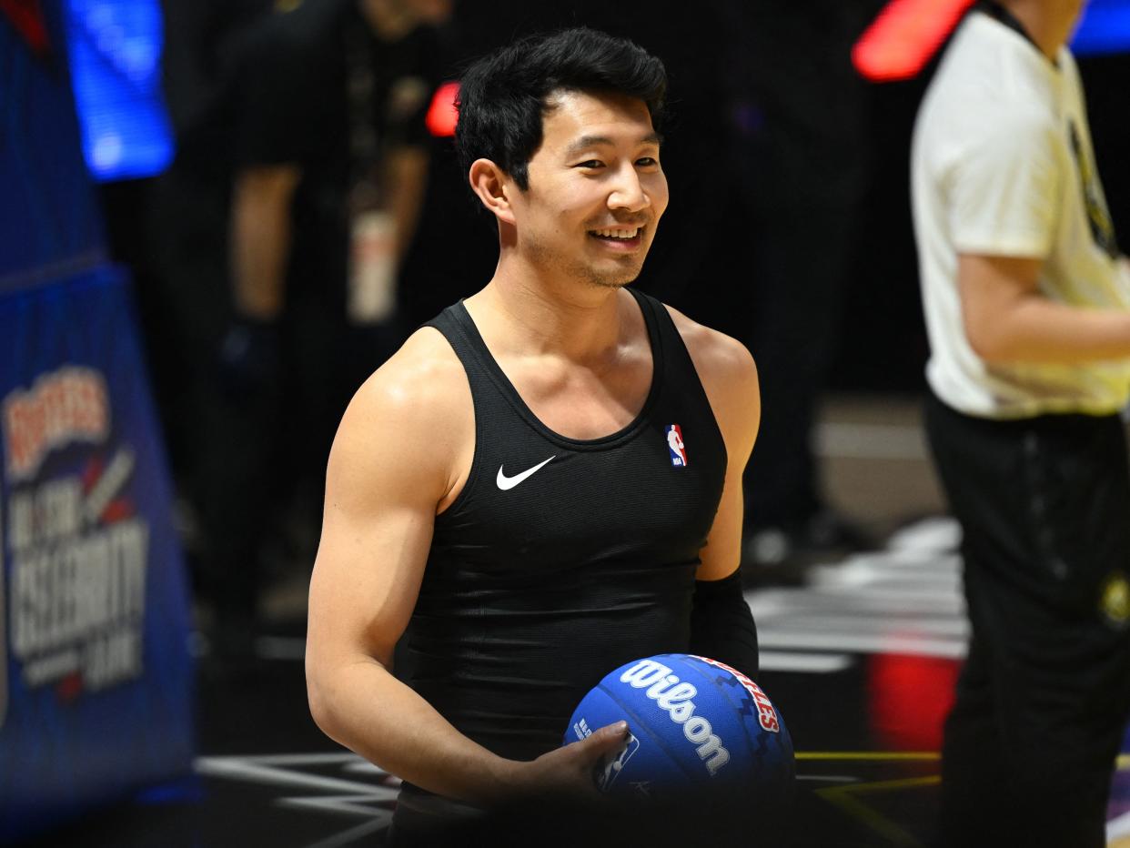 Simu Liu attends the Ruffles All-Star Celebrity Game during NBA All-Star Weekend in Salt Lake City, Utah, February 17, 2023.