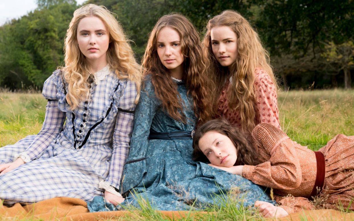 Amy March (KATHRYN NEWTON), Jo March (MAYA HAWKE), Meg March (WILLA FITZGERALD), Beth March (ANNES ELWY)  - WARNING: Use of this copyright image is subject to the terms of use of BBC Pictures' Digital Picture