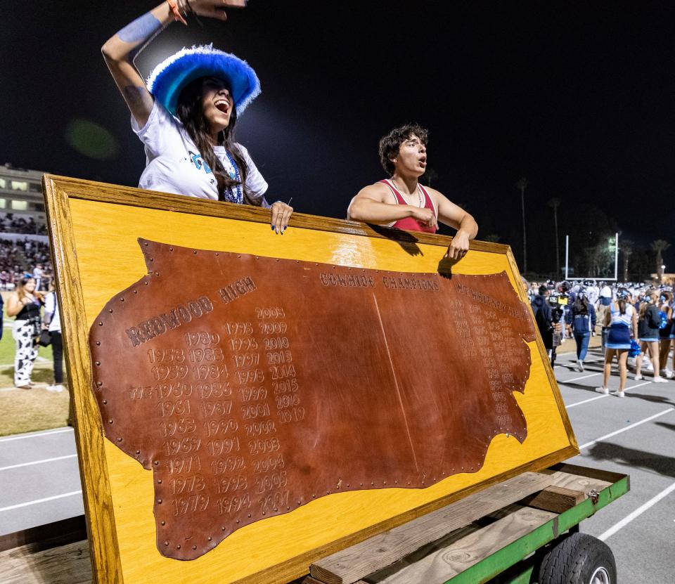 Mt. Whitney hosts Redwood in the 67th annual Cowhide rivalry game Friday, October 28, 2022.