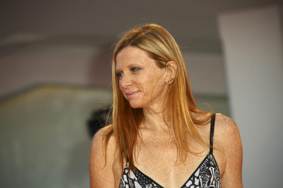 Director Susanna Nicchiarelli poses for photographers upon arrival at the premiere of the film 'Miss Marx' during the 77th edition of the Venice Film Festival in Venice, Italy, Saturday, Sept. 5, 2020. (Photo by Joel C Ryan/Invision/AP)