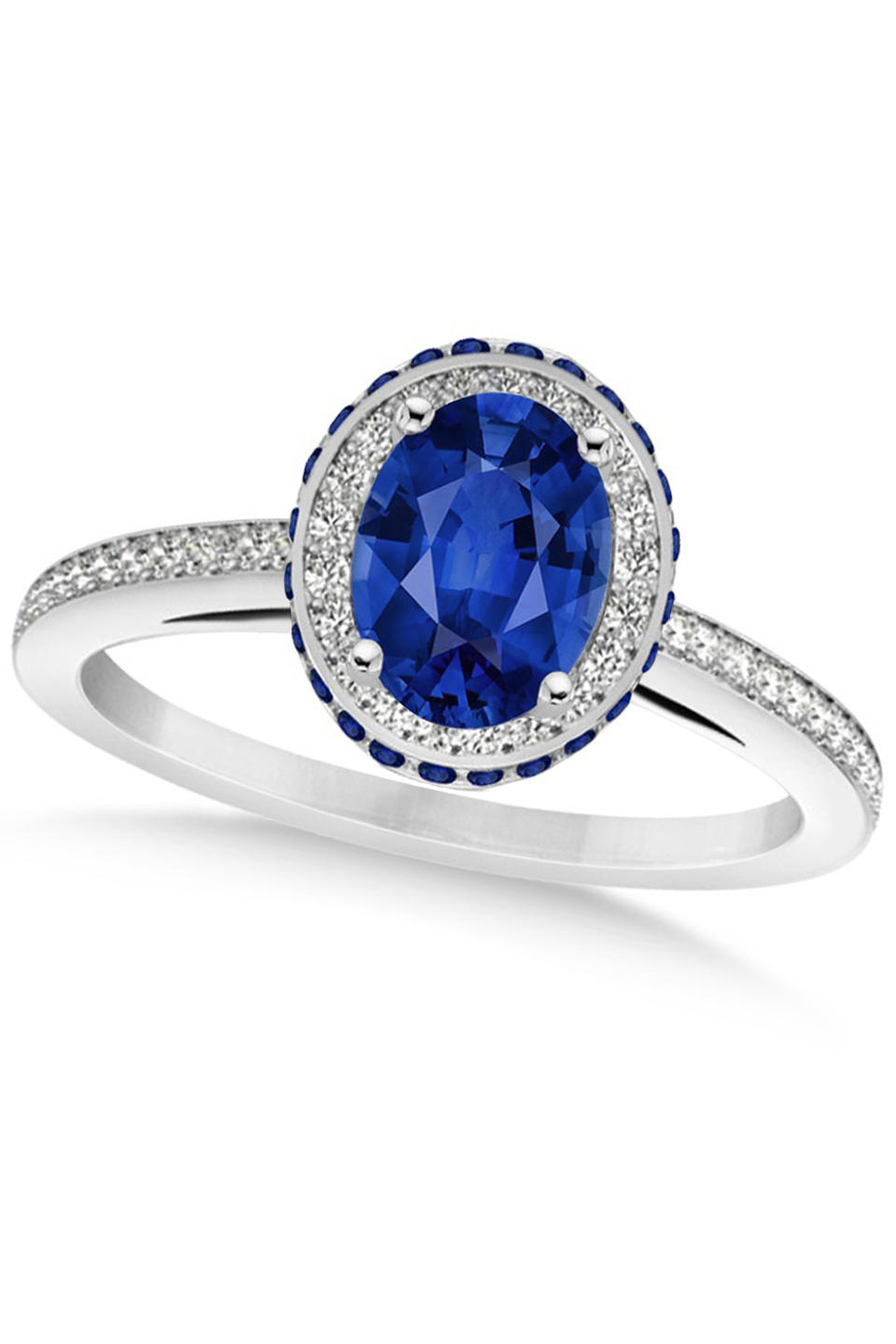 <p><em><a rel="nofollow noopener" href="https://www.allurez.com/rings/engagement-rings/oval-blue-sapphire-diamond-halo-engagement-ring-14k-white-gold-2.00ct/pid/41063/65" target="_blank" data-ylk="slk:Oval Blue Sapphire Diamond Halo Engagement Ring;elm:context_link;itc:0;sec:content-canvas" class="link ">Oval Blue Sapphire Diamond Halo Engagement Ring</a>, ALLUREZ, $3,950</em><br></p>