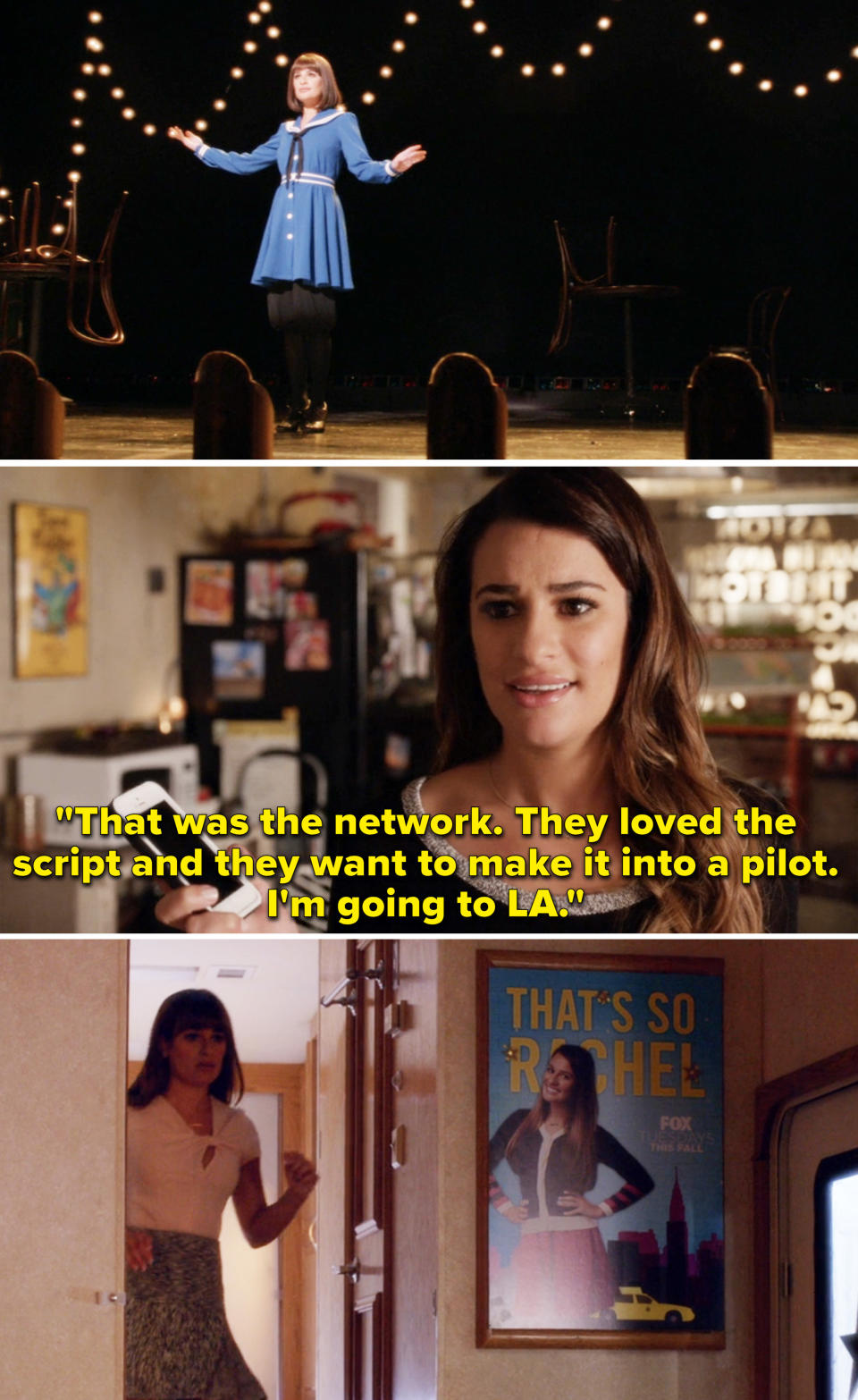 <div><p>"I'll start with Rachel Berry fulfilling her dream of being a Broadway star only to decide it's boring and she wants to be on TV now."</p><p>—<a href="https://www.buzzfeed.com/deadzy" rel="nofollow noopener" target="_blank" data-ylk="slk:deadzy;elm:context_link;itc:0;sec:content-canvas" class="link ">deadzy</a></p></div><span> Fox</span>