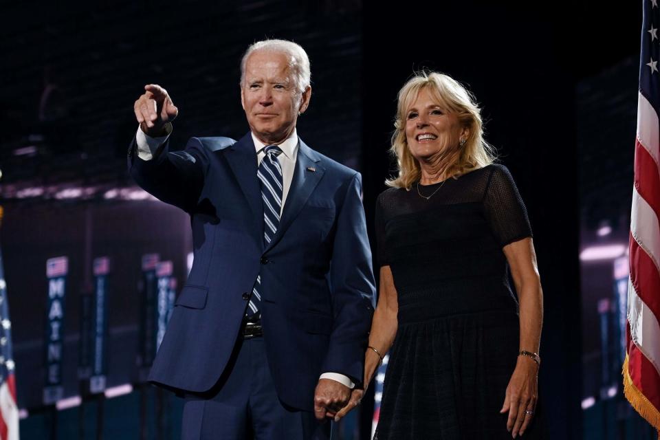 Joe with his second wife Jill Biden at the Democratic National ConventionAFP via Getty Images